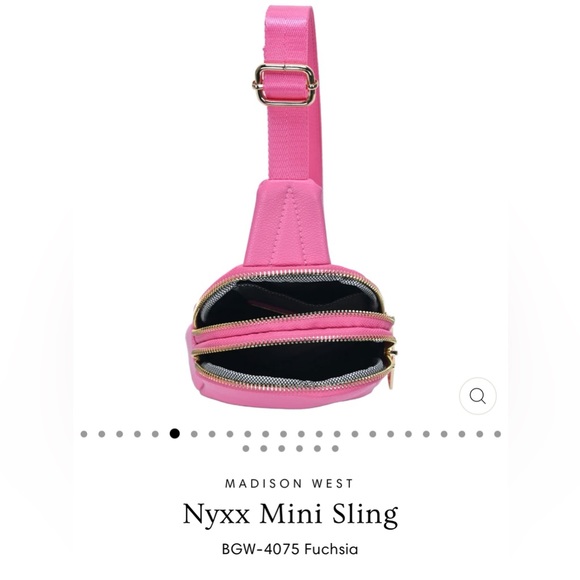 Like New Madison West NyxxNylon Sling Purse bag crossbody fuchsia - Picture 3 of 3